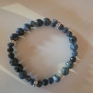 Black marble beaded bracelet